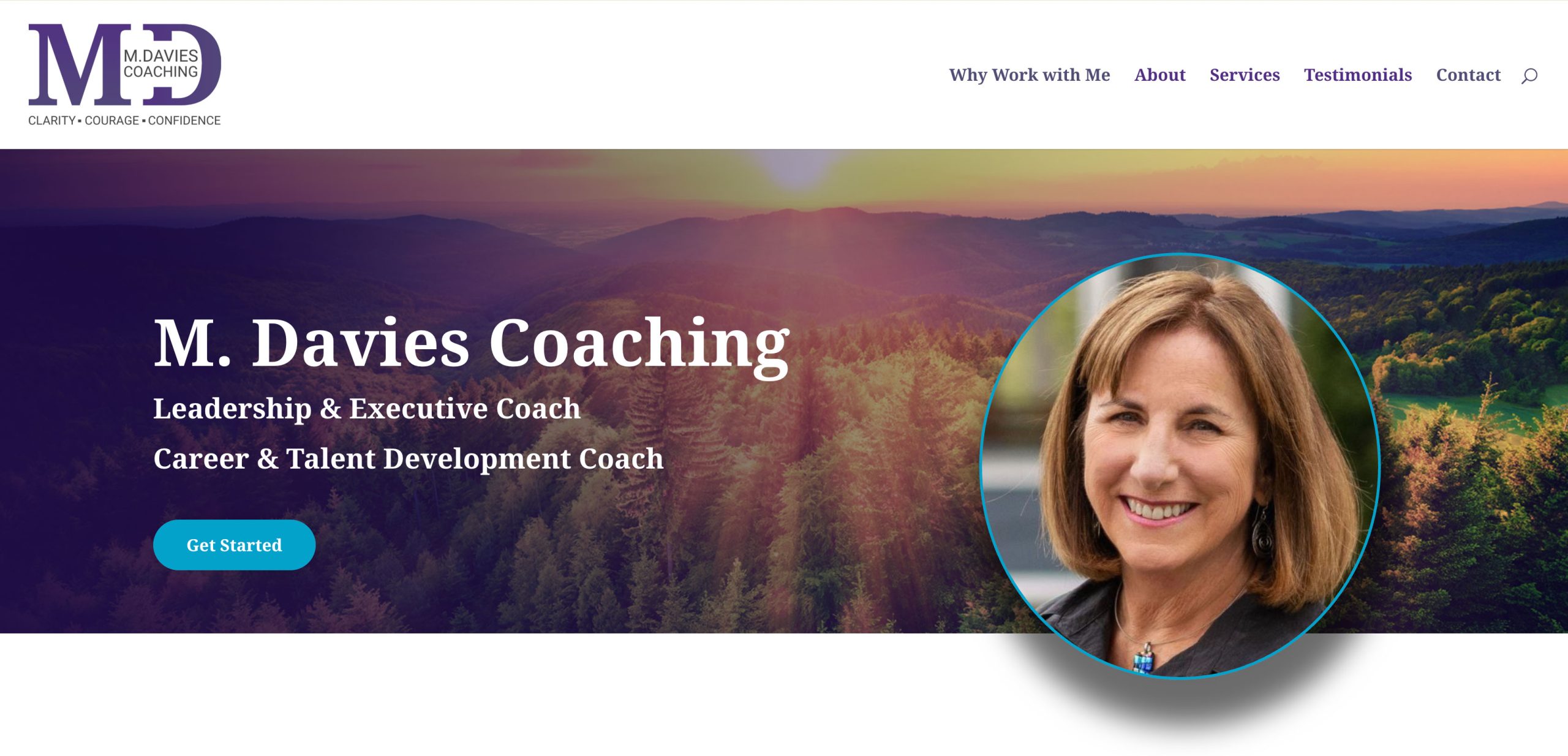 MDavies Coaching Website Design Header